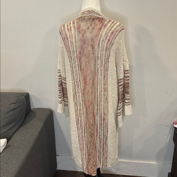 Easel Cream Striped Cardigan Bell Sleeved - Picture 4 of 5